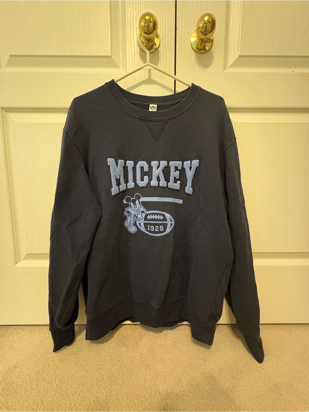 Uniqlo Mickey Crewneck Sweatshirt - Navy with Light Blue Graphic
